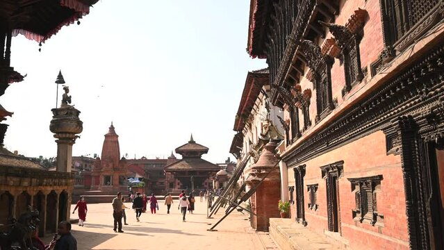 Nepal Bhaktapur Durbar Square 55 Windows Palace Slow Motion Stabilizer L World Heritage Site Kathmandu Valley