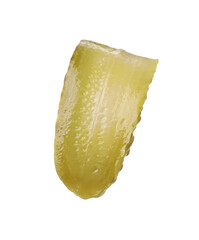 Slice of pickled cucumber isolated on white