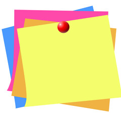 Sticky notes with pin illustration design 