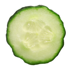 Slice of fresh cucumber isolated on white
