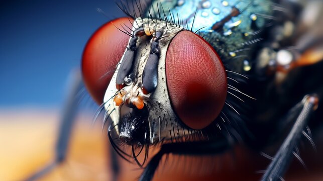 The extreme close up of flies.macro.insect