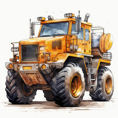 Obraz na płótnie Canvas watercolor Construction Vehicle clipart, Generative Ai