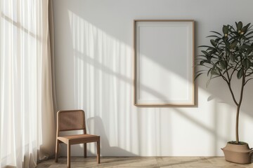 Contemporary Minimalist Blank Photo Frame Mockup with Clean and Sleek Aesthetic Embrace Simplicity in Your Art Display