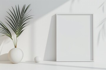 Contemporary Minimalist Blank Photo Frame Mockup with Clean and Sleek Aesthetic Embrace Simplicity in Your Art Display