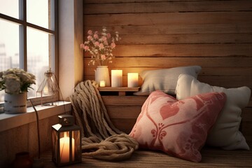 Cozy and Rustic Valentines Day Decor for Home. Generative ai