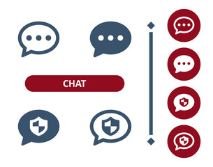Chat Bubbles Icon. Speech Bubble, Comment, Shield, Security, Insurance Icon