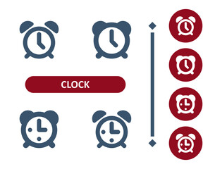 Clock Icons. Alarm clock, time, deadline, schedule icon