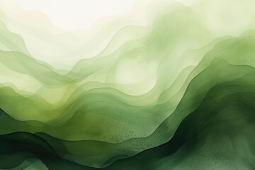 Abstract watercolor paint background dark Olive gradient color with fluid curve lines texture - obrazy, fototapety, plakaty