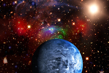 Fascinating exoplanet in the deep space. The elements of this image furnished by NASA. - 740076745