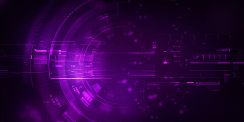 2d illustration Abstract futuristic electronic circuit technology background
