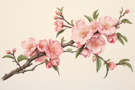 Beautiful blossoming tree branch. Flowering fruit tree in spring. Beauty in nature, blooming spring