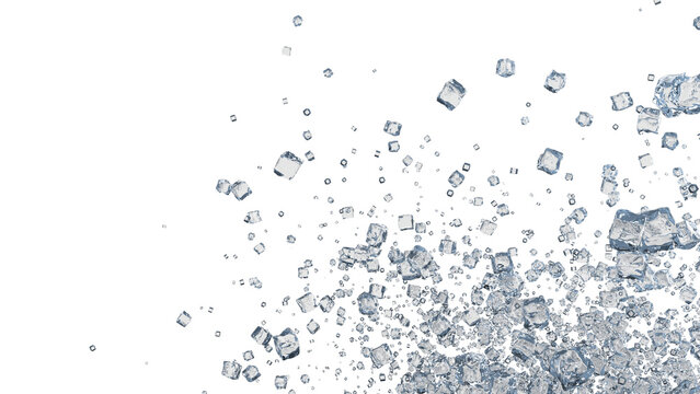ice cube render 3D illustration on alpha channel	