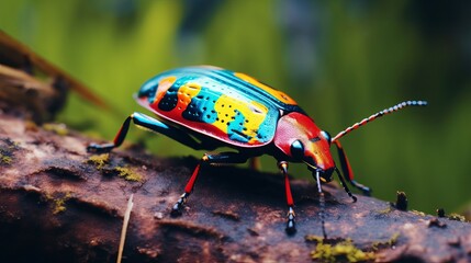 Close up of Jewel Bug in the nature - obrazy, fototapety, plakaty