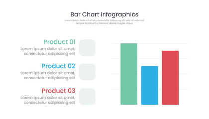 Three bar chart infographic template design