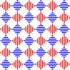 Red and blue checkered stripes seamless pattern background vector. Colorful geometric shape fabric pattern design. Wall and floor ceramic tiles pattern.