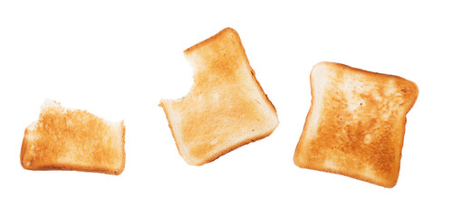 Toast bread close-up on a white background. Isolated