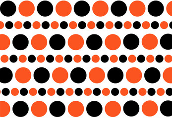 Black and red dots pattern. Trendy background for advertising, cards, posters, presentations, for cloth, wrapping paper, interior decor, wallpaper. Fashionable contemporary design illustration
