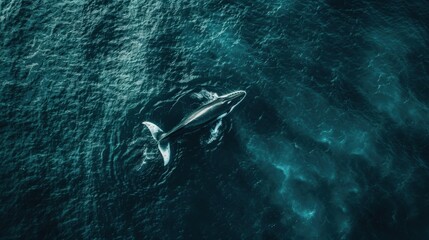 whale swims in the water, jumps out of the water against the background of ice. Background with the image of cart animals for advertising travel, scuba diving, desktop wallpaper.