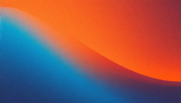 Abstract grainy gradient vibrant orange blue wave background noise texture banner poster backdrop header design