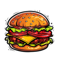 Hamburger icon. Vector illustration of hamburger on white background
