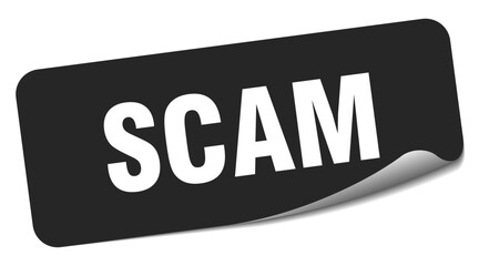 scam sticker. scam label