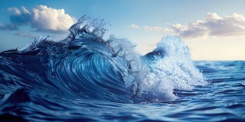 Captivating Swells: A Realistic Ocean Wave in the Vast Expanse of the Open Sea