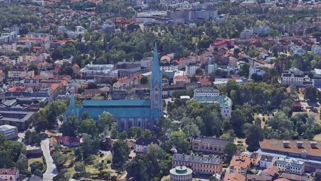 Sweden Linkoping bird's eye view of the city in sunny weather architecture travel tourism