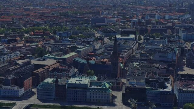 Sweden Malmo bird's eye view of the city in sunny weather architecture travel tourism