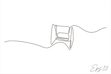 continuous line drawing of a garden swing