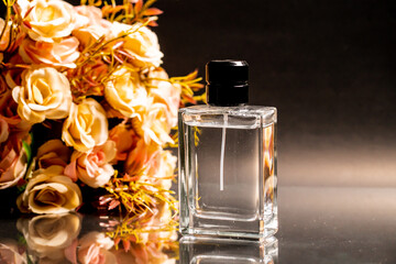 

Beautiful perfume bottles and flowers
