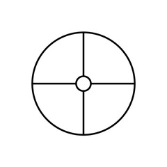 Wheel round diagram part. Segment slice sign. Circle section graph line.