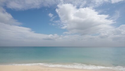Fototapeta na wymiar beach under clear cloudy sky in Tropicana