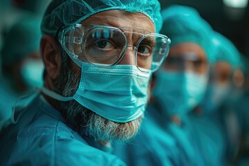 Surgeon in Scrubs Prepared for Operation