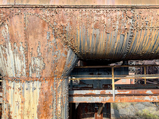 Catwalks, Piping, furnaces and other industrial items grace the old and rusting Bethlehem Steel Works
