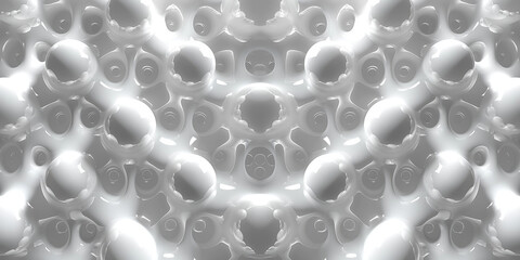 Art illustration abstract light 3D background with white balls