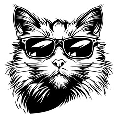 cat with a smug look on his face wearing sunglasses