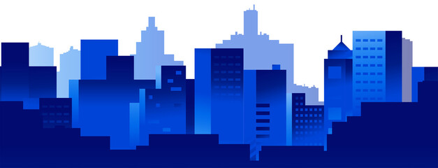 City panorama with cityscape buildings background design.