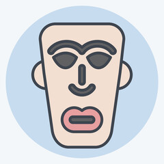 Fototapeta premium Icon African Mask. related to Kenya symbol. color mate style. simple design editable. simple illustration