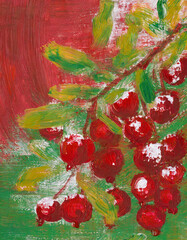 Cranberry abstract art painting