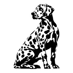 Dalmatian black silhouette logo svg vector, Dalmatian icon illustration