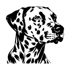 Dalmatian black silhouette logo svg vector, Dalmatian icon illustration