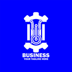 Abstract Initial Logo. White color isolated on Blue  Background. Business Branding Logos. Flat Vector Logo Design Template Element icon.