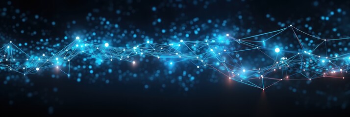 Cyber big data flow. Blockchain Azure data fields. Network line connect stream