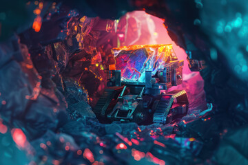 Gemstone Quest: Autonomous Mining Robot in a Deep Rocky Cavern