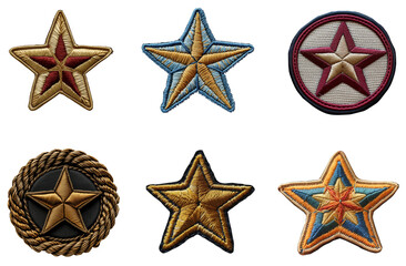 set of embroidery star badges