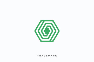 abstract hexagon marketing trading networking vector logo