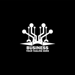 Abstract Initial Logo. White color isolated on Black  Background. Business Branding Logos. Flat Vector Logo Design Template Element icon.