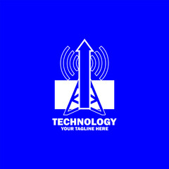 Abstract Initial Logo. White color isolated on Blue  Background. Technology  Branding Logos. Flat Vector Logo Design Template Element icon.