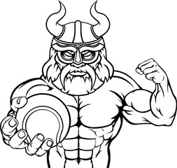 A Viking warrior gladiator tennis sports mascot