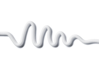 White smear of cosmetic cream texture isolated on white background. Swatch of skincare cream moisturizer anti aging product